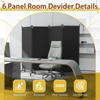 4 Panel Upgraded Room Divider with Wheels