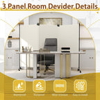 4 Panel Upgraded Room Divider with Wheels