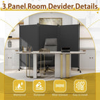 4 Panel Upgraded Room Divider with Wheels