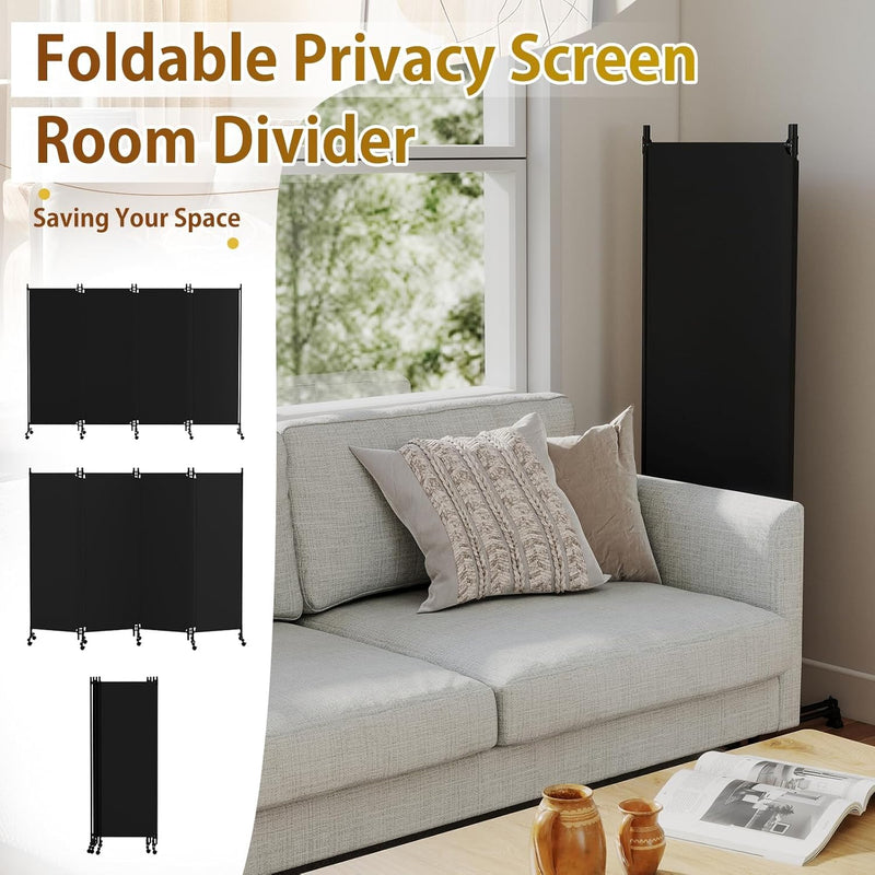 4 Panel Upgraded Room Divider with Wheels