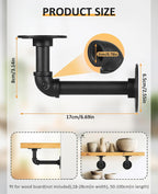 4 Pcs Pipe Shelf Bracket Industrial Floating Brackets
