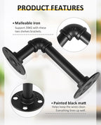 4 Pcs Pipe Shelf Bracket Industrial Floating Brackets