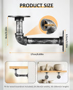 4 Pcs Pipe Shelf Bracket Industrial Floating Brackets