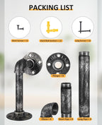 4 Pcs Pipe Shelf Bracket Industrial Floating Brackets