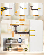 4 Pcs Pipe Shelf Bracket Industrial Floating Brackets