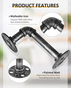 4 Pcs Pipe Shelf Bracket Industrial Floating Brackets