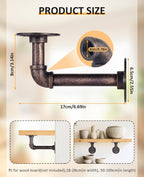 4 Pcs Pipe Shelf Bracket Industrial Floating Brackets