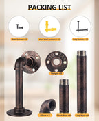 4 Pcs Pipe Shelf Bracket Industrial Floating Brackets