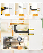 4 Pcs Pipe Shelf Bracket Industrial Floating Brackets