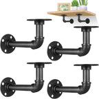 4 Pcs Pipe Shelf Bracket Industrial Floating Brackets