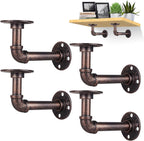 4 Pcs Pipe Shelf Bracket Industrial Floating Brackets