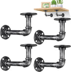 4 Pcs Pipe Shelf Bracket Industrial Floating Brackets