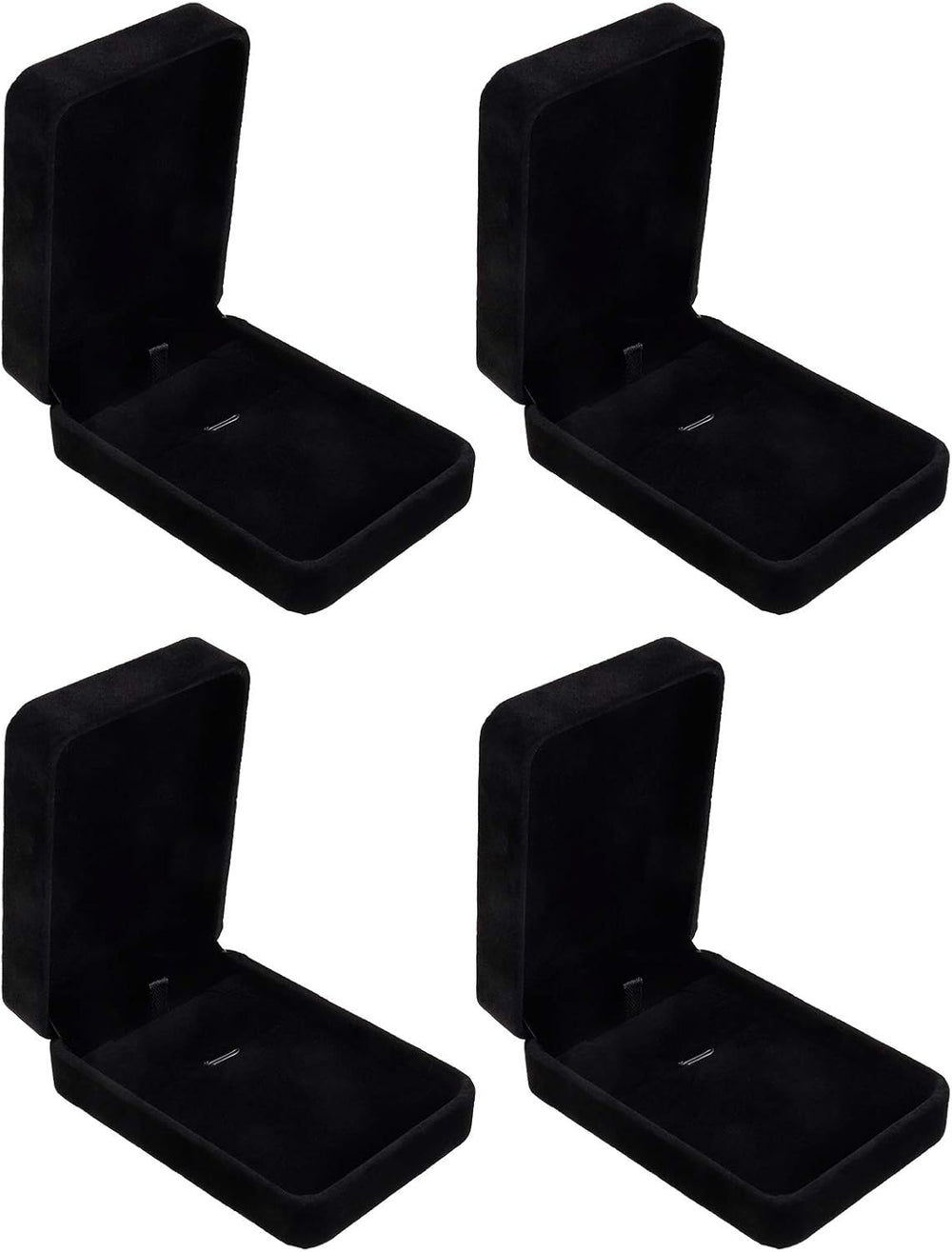 4 Pcs Velvet Necklace Box Pendant Gift Long