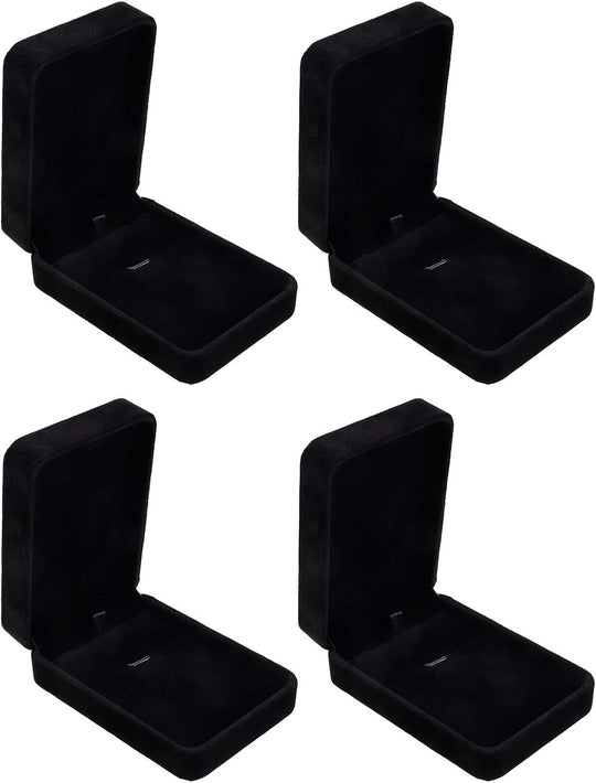 4 Pcs Velvet Necklace Box Pendant Gift Long