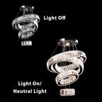 4-Ring Dimmable Crystal LED Chandelier Adjustable Pendant Light