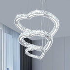 4-Ring Dimmable Crystal LED Chandelier Adjustable Pendant Light