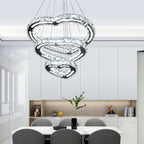 4-Ring Dimmable Crystal LED Chandelier Adjustable Pendant Light