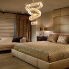 4-Ring Dimmable Crystal LED Chandelier Adjustable Pendant Light