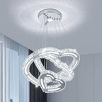 4-Ring Dimmable Crystal LED Chandelier Adjustable Pendant Light