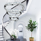 4-Ring Dimmable Crystal LED Chandelier Adjustable Pendant Light