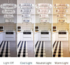 4-Ring Dimmable Crystal LED Chandelier Adjustable Pendant Light