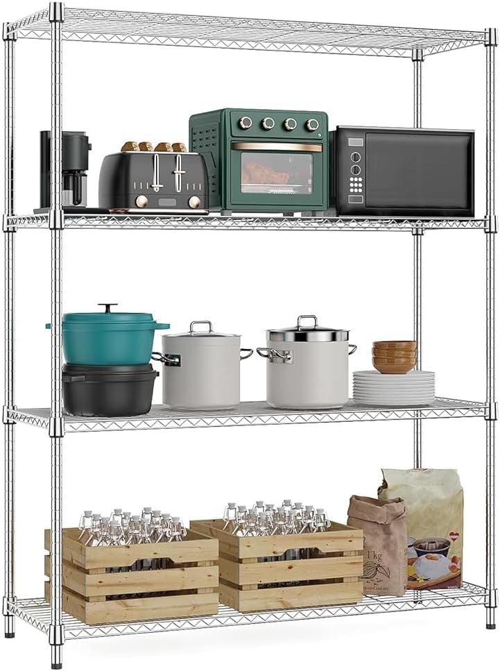 4-Shelf Storage Unit with Height Adjustable Shelves