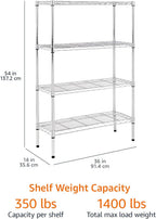 4-Shelf Storage Unit with Height Adjustable Shelves