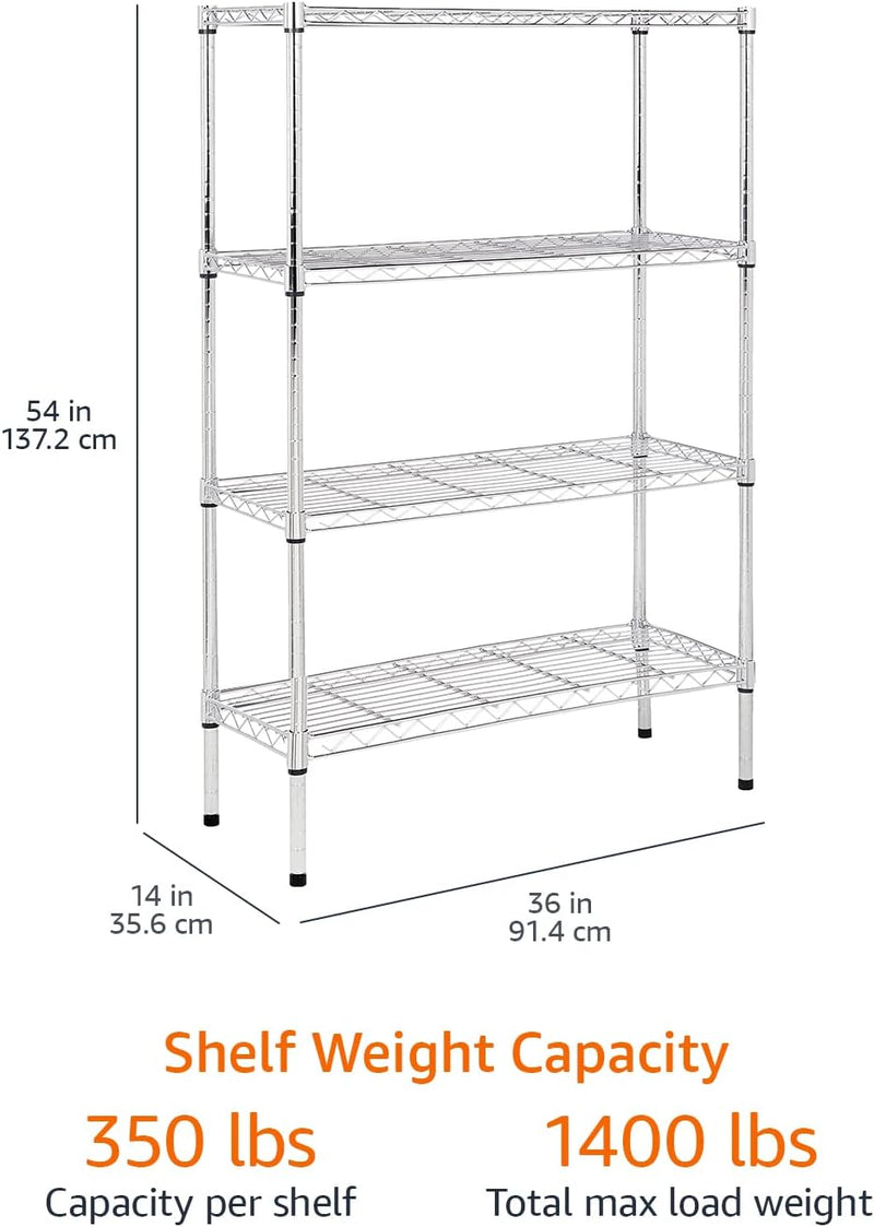 4-Shelf Storage Unit with Height Adjustable Shelves