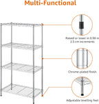 4-Shelf Storage Unit with Height Adjustable Shelves