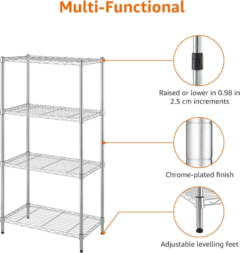4-Shelf Storage Unit with Height Adjustable Shelves