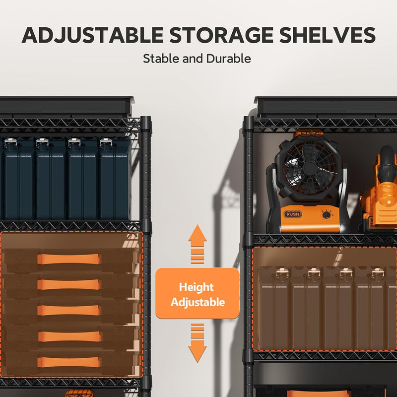 4-Shelf Storage Unit with Height Adjustable Shelves