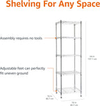 4-Shelf Storage Unit with Height Adjustable Shelves