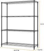 4-Shelf Storage Unit with Height Adjustable Shelves