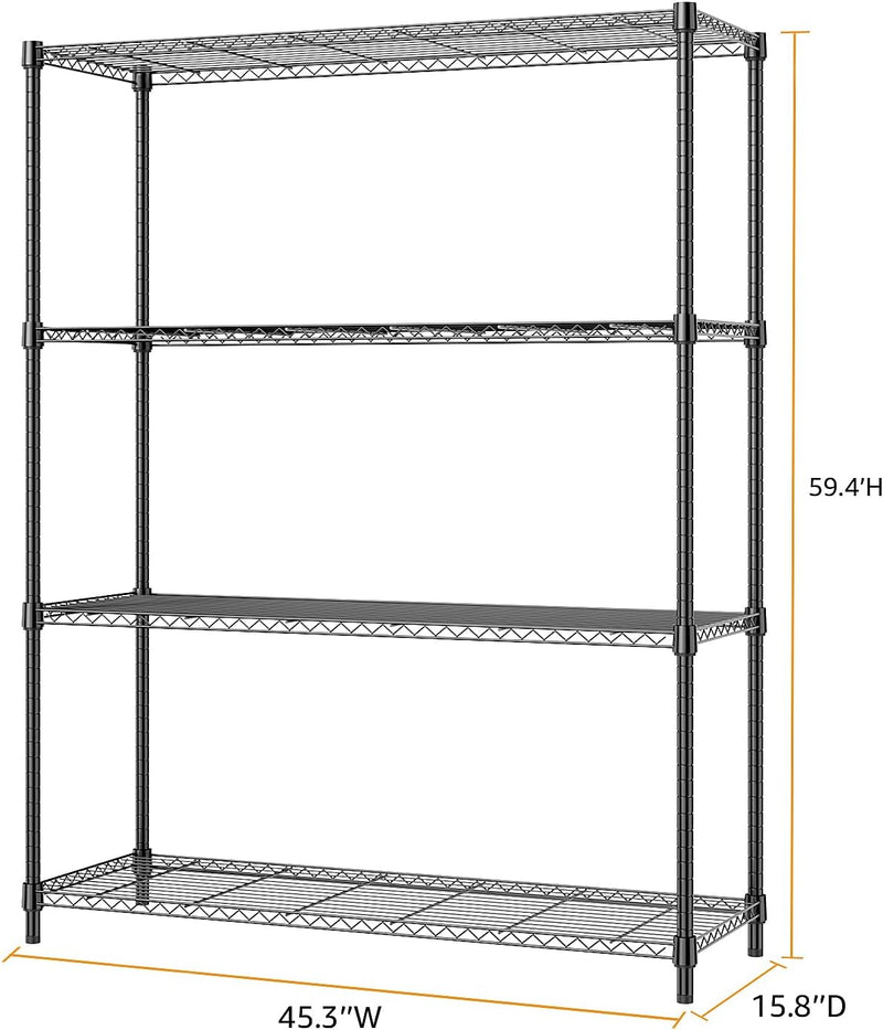 4-Shelf Storage Unit with Height Adjustable Shelves