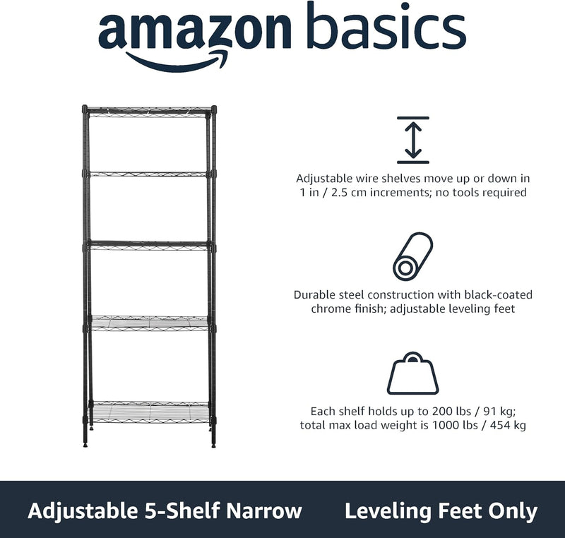 4-Shelf Storage Unit with Height Adjustable Shelves