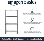 4-Shelf Storage Unit with Height Adjustable Shelves