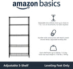 4-Shelf Storage Unit with Height Adjustable Shelves