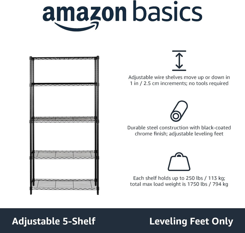 4-Shelf Storage Unit with Height Adjustable Shelves