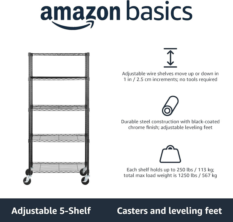 4-Shelf Storage Unit with Height Adjustable Shelves