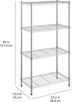 4-Shelf Storage Unit with Height Adjustable Shelves