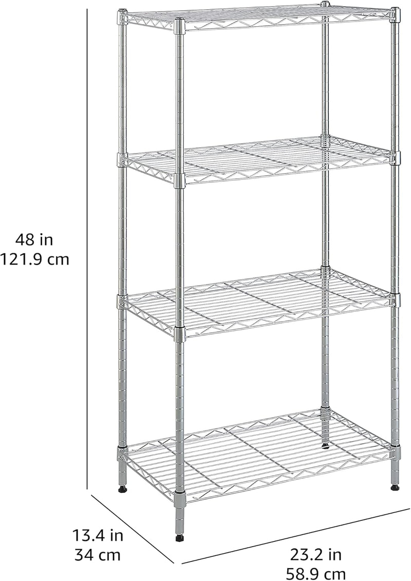 4-Shelf Storage Unit with Height Adjustable Shelves