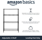 4-Shelf Storage Unit with Height Adjustable Shelves