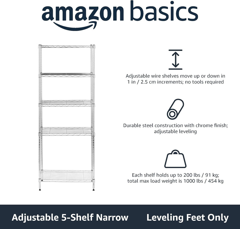 4-Shelf Storage Unit with Height Adjustable Shelves