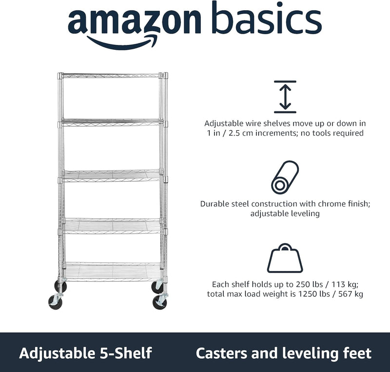 4-Shelf Storage Unit with Height Adjustable Shelves