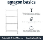 4-Shelf Storage Unit with Height Adjustable Shelves