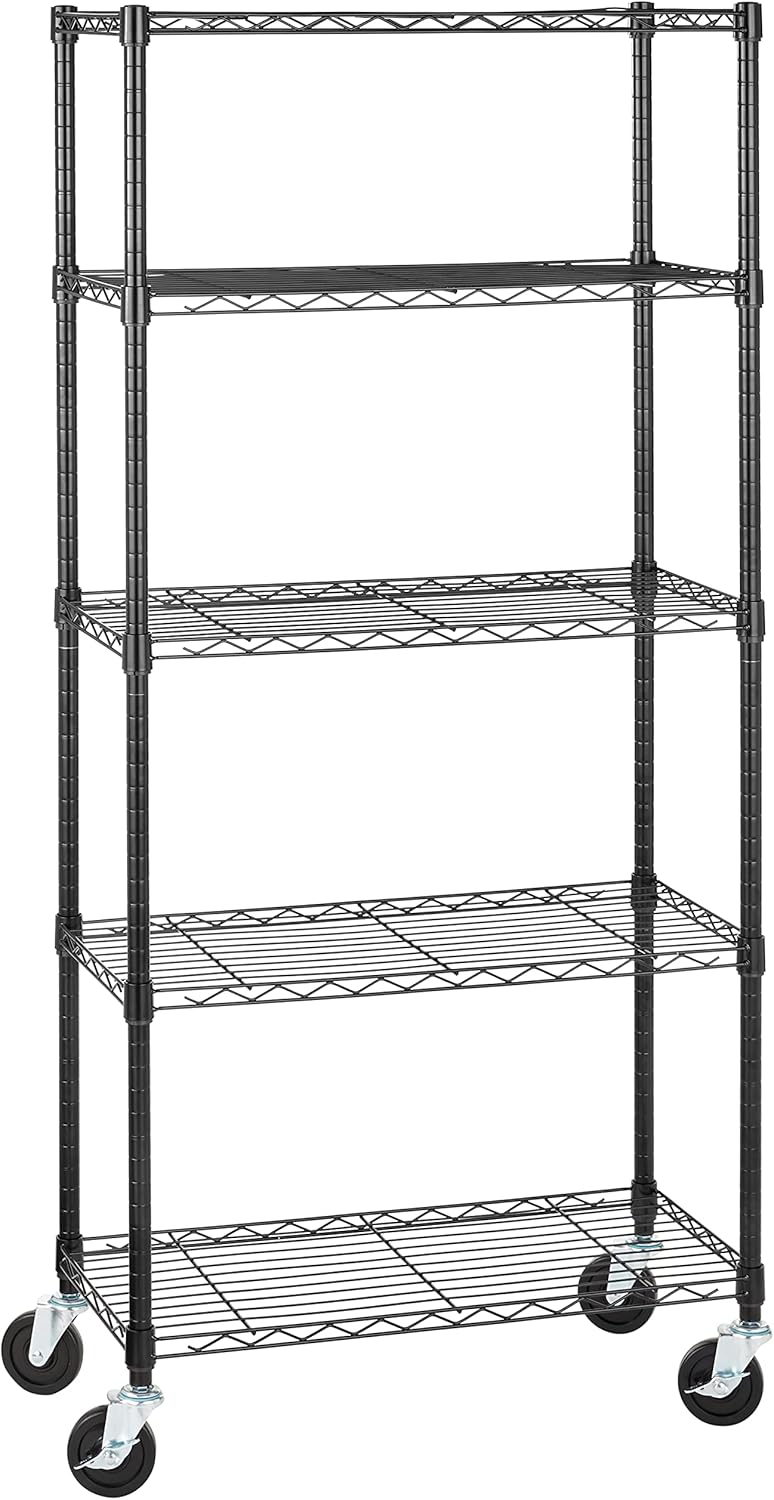 4-Shelf Storage Unit with Height Adjustable Shelves