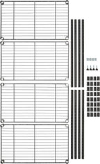 4-Shelf Storage Unit with Height Adjustable Shelves