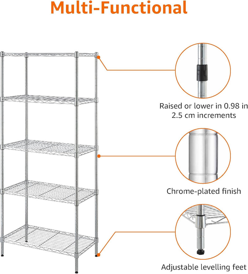 4-Shelf Storage Unit with Height Adjustable Shelves