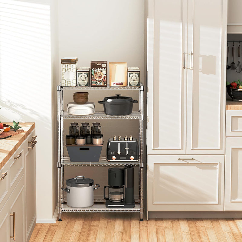 4-Shelf Storage Unit with Height Adjustable Shelves