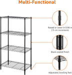 4-Shelf Storage Unit with Height Adjustable Shelves